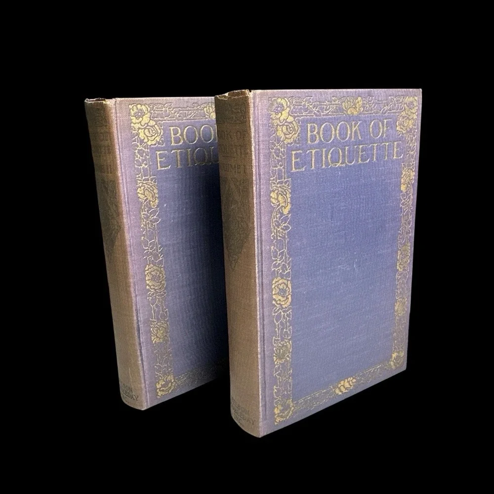 Book of Etiquette Volume 1 & 2 by Lillian Eichler 1922 HC - Antiquarian Book Set
